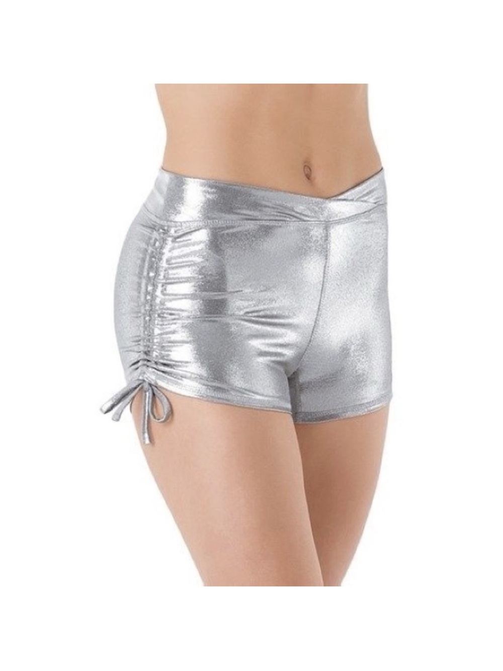 Metallic Drawstring Shorts
